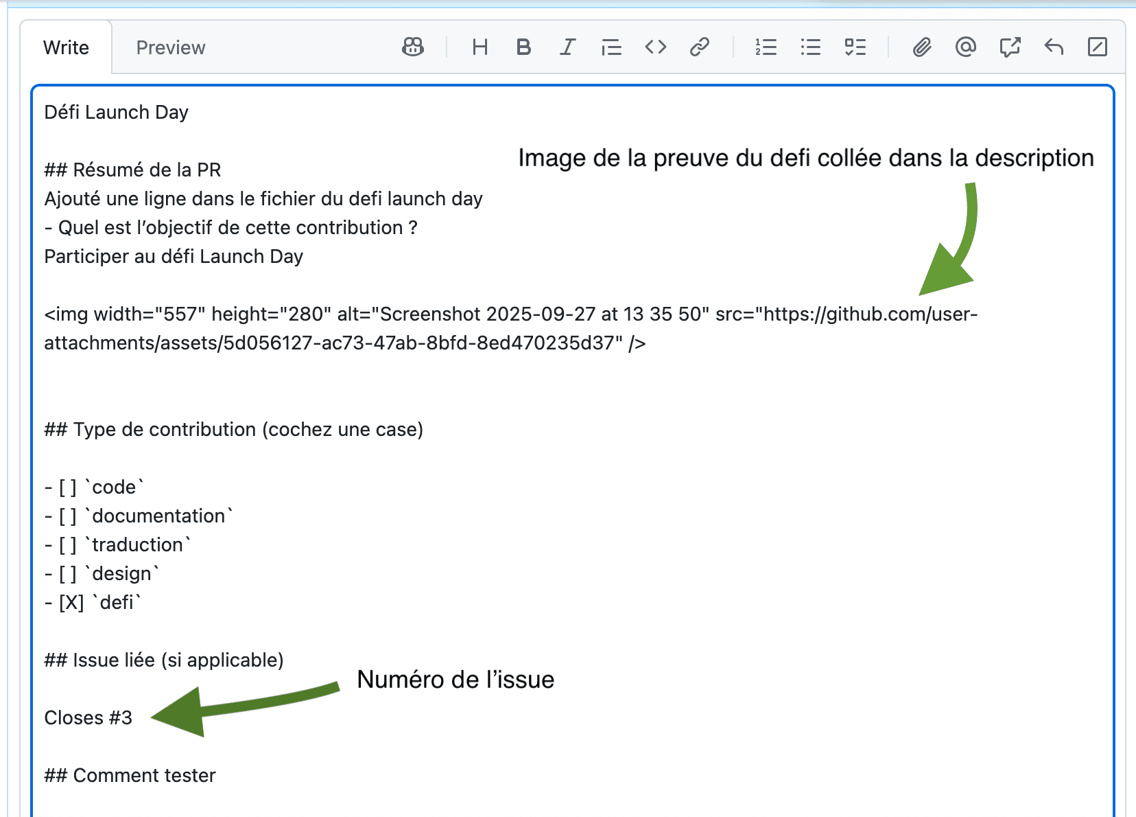 Screenshot showing the Pull Request creation screen