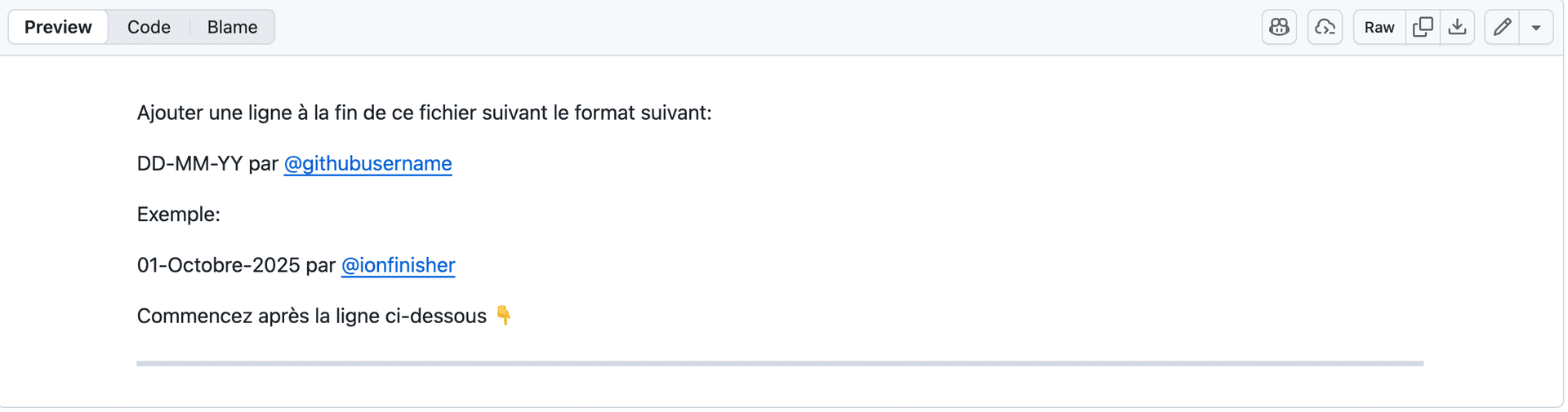 Screenshot showing an exemple file to edit